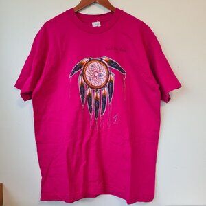 Fruit of the Loom Unisex Vintage T-shirt Dreamcatcher Size XL Native American